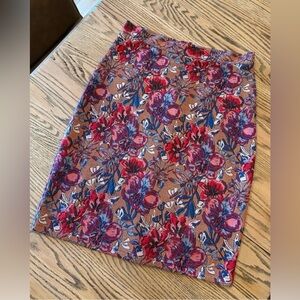 Anthropologie Maeve Floral Print Women's Skirt Large Stretch